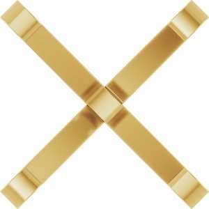 14K Geelgoud 8x8 mm Princess 4-Prong Lage Zetkop met stift - Afbeelding 2