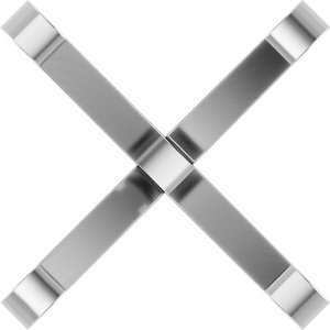 18K Witgoud 8x8 mm Princess 4-Prong Lage Zetkop met stift - Afbeelding 2