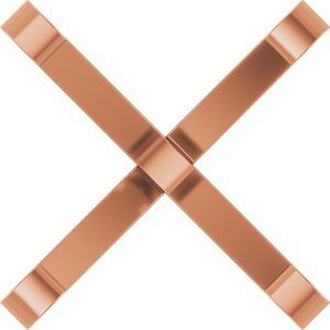 14K Roségoud 8x8 mm Princess 4-Prong Lage Zetkop met stift - Afbeelding 2