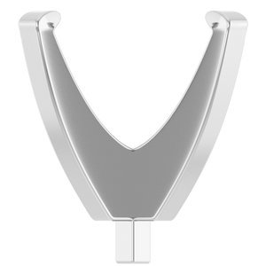 14K Witgoud 8.5x8.5 mm Princess 4-Prong Lage Zetkop met stift - Afbeelding 3