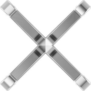 14K Witgoud 8.5x8.5 mm Princess 4-Prong Lage Zetkop met stift - Afbeelding 2