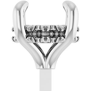 14K Witgoud 6 mm Rond 4-Prong Pre-Notched Claw Hidden Halo-stijl Zetkop met stift