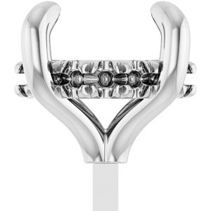 14K Witgoud 7.5 mm Rond 4-Prong Pre-Notched Claw Hidden Halo-stijl Zetkop met stift