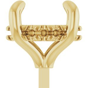 14K Geelgoud 7.5 mm Rond 4-Prong Pre-Notched Claw Hidden Halo-stijl Zetkop met stift