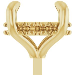 14K Geelgoud 8 mm Rond 4-Prong Pre-Notched Claw Hidden Halo-stijl Zetkop met stift