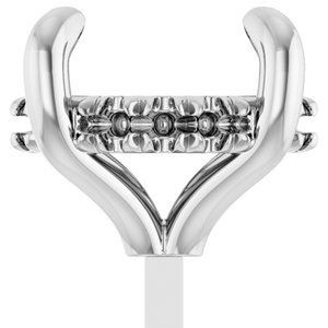 14K Witgoud 8.5 mm Rond 4-Prong Pre-Notched Claw Hidden Halo-stijl Zetkop met stift