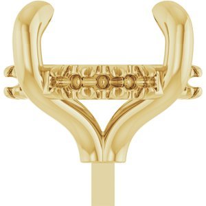 14K Geelgoud 9 mm Rond 4-Prong Pre-Notched Claw Hidden Halo-stijl Zetkop met stift