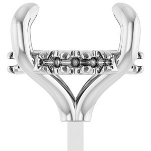 14K Witgoud 9.5 mm Rond 4-Prong Pre-Notched Claw Hidden Halo-stijl Zetkop met stift