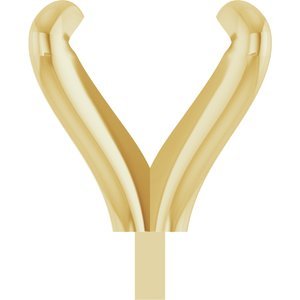 14K Geelgoud 8.5x8.5 mm Asscher 4-Prong Pre-Notched Claw Zetkop met stift