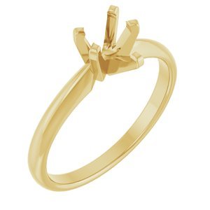 14K Geelgoud 6.5x4.5mm Peer Solitair Verlovings Ring Montuur