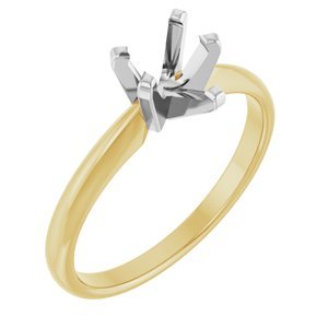 14K Geel/Witgoud 7x5mm Peer Solitair Verlovings Ring Montuur