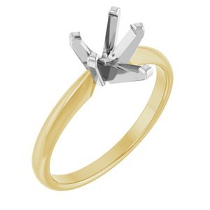 14K Geel/Witgoud 8.5x5.5mm Peer Solitair Verlovings Ring Montuur