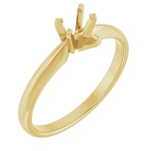 14K Geelgoud 5.75x3.75mm Peer Solitair Verlovings Ring Montuur