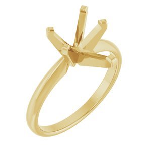 14K Geelgoud 11x7mm Peer Solitair Verlovings Ring Montuur