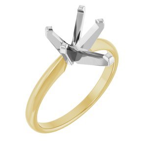 14K Geel/Witgoud 11x7mm Peer Solitair Verlovings Ring Montuur