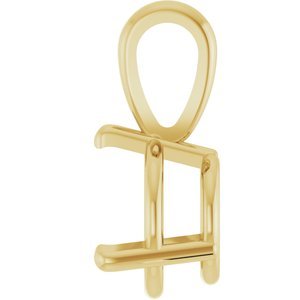 14K Geelgoud 6.5 mm Rond 3-Prong Hanger Montuur - Afbeelding 3