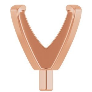 14K Roségoud 6.5 mm Rond 4-Prong Lage Zetkop met stift