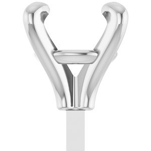18K Witgoud 6.5 mm Rond 4-Prong Zetkop met stift