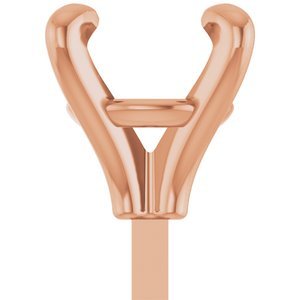 14K Roségoud 4.8 mm Rond 4-Prong Zetkop met stift