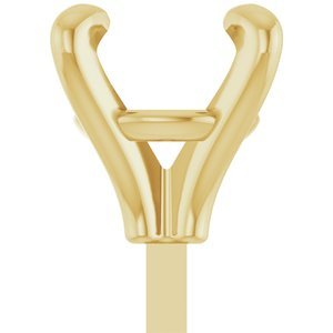 14K Geelgoud 6.5 mm Rond 4-Prong Zetkop met stift