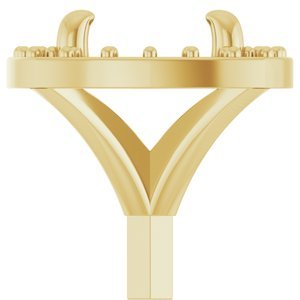 14K Geelgoud 6.5 mm Rond 4-Prong Cushion Frame Halo-stijl Zetkop met stift