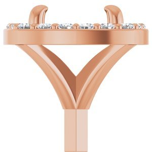 14K Roségoud 6.5 mm Rond .08 CTW Natuurlijke Diamant Semi-Gezet Zetkop met stift