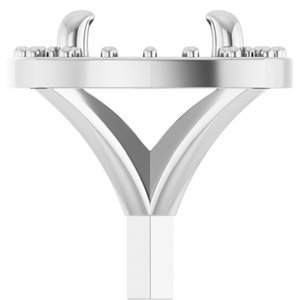 14K Witgoud 6.5 mm Rond 4-Prong Cushion Frame Halo-stijl Zetkop met stift