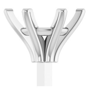 14K Witgoud 6.5 mm Rond 6-Prong Zetkop met stift