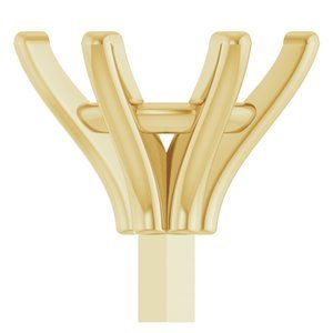 14K Geelgoud 6.5 mm Rond 6-Prong Zetkop met stift