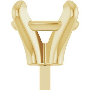 18K Geelgoud 8x6 mm Ovaal 4-Prong Zetkop met stift