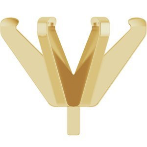 14K Geelgoud 8x6 mm Ovaal 6-Prong Hoge Zetkop met stift