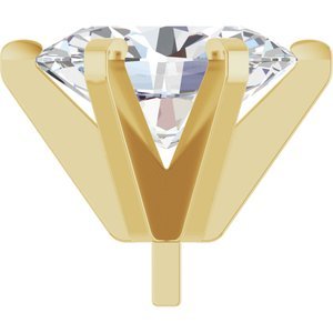 14K Geelgoud 8x6 mm Ovaal 6-Prong Hoge Zetkop met stift - Afbeelding 5