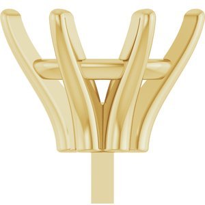 14K Geelgoud 8x6 mm Ovaal 6-Prong Railed Zetkop met stift