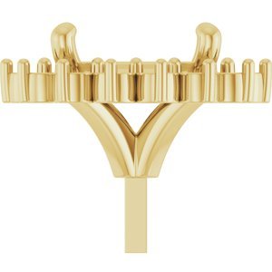 14K Geelgoud 8x6 mm Ovaal Halo-stijl Zetkop met stift