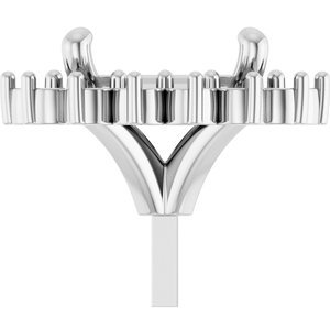 14K Witgoud 8x6 mm Ovaal Halo-stijl Zetkop met stift