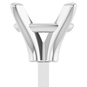 14K Witgoud 7x5 mm Elongated Cushion 4-Prong Zetkop met stift