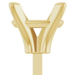 14K Geelgoud 7x5 mm Elongated Cushion 4-Prong Zetkop met stift