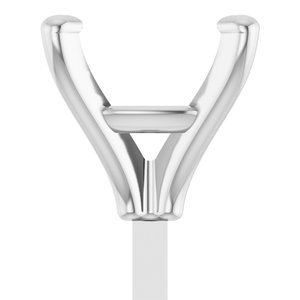 14K Witgoud 6.5x6.5 mm Cushion 4-Prong Zetkop met stift