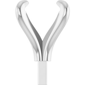 14K Witgoud 6 mm Cushion 4-Prong Pre-Notched Claw Zetkop met stift