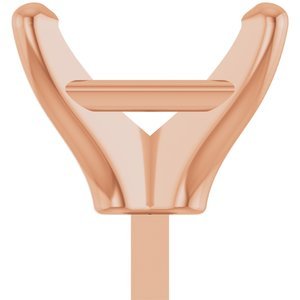 14K Roségoud 7x5 mm Emerald 4-Prong Zetkop met stift