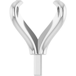 14K Witgoud 5.5 mm Princess 4-Prong Pre-Notched Claw Zetkop met stift