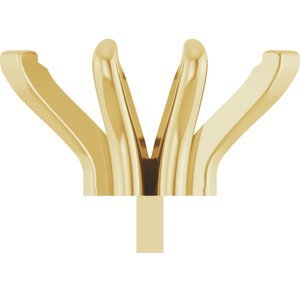 14K Geelgoud 10.5x5.5 mm Marquise 6-Prong V-End Pre-Notched Claw Zetkop met stift