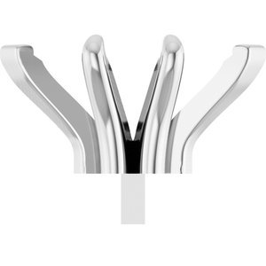 14K Witgoud 10.5x5.5 mm Marquise 6-Prong V-End Pre-Notched Claw Zetkop met stift