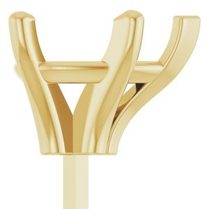 14K Geelgoud 8x5 mm Peer 5-Prong V-End Zetkop met stift