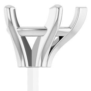 14K Witgoud 8x5 mm Peer 5-Prong V-End Zetkop met stift