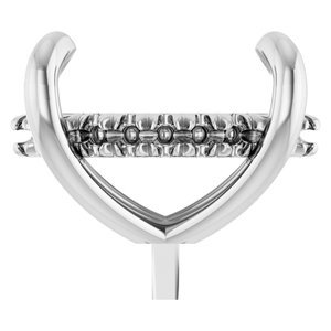 14K Witgoud 12x10 mm Ovaal 4-Prong Pre-Notched Claw Hidden Halo-stijl Zetkop met stift