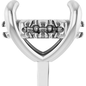 14K Witgoud 7x5 mm Ovaal 4-Prong Pre-Notched Claw Hidden Halo-stijl Zetkop met stift