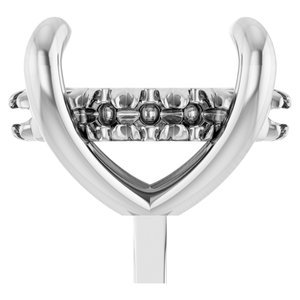 14K Witgoud 9x7 mm Ovaal 4-Prong Pre-Notched Claw Hidden Halo-stijl Zetkop met stift