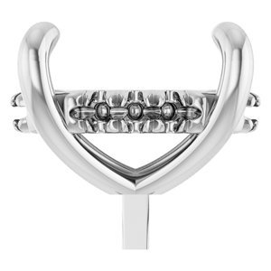 14K Witgoud 10x8 mm Ovaal 4-Prong Pre-Notched Claw Hidden Halo-stijl Zetkop met stift