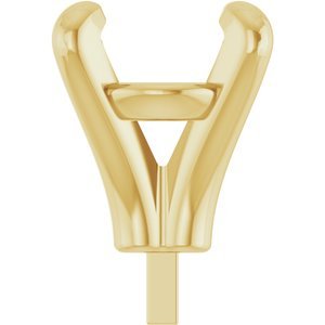 14K Geelgoud 10x8 mm Ovaal 4-Prong Zetkop met stift